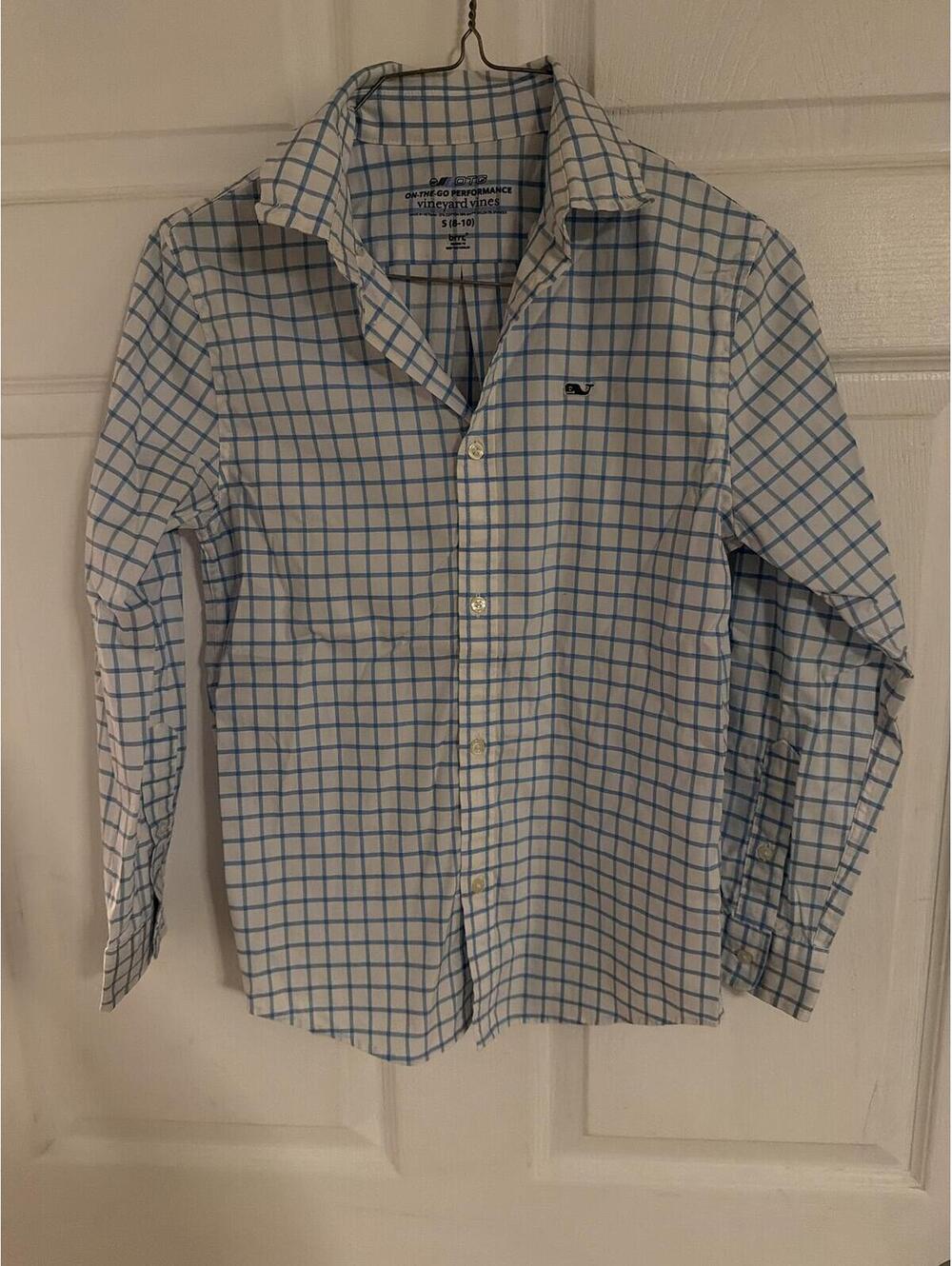 Vineyard Vines Blue and White Checkered Button-Down Shirt